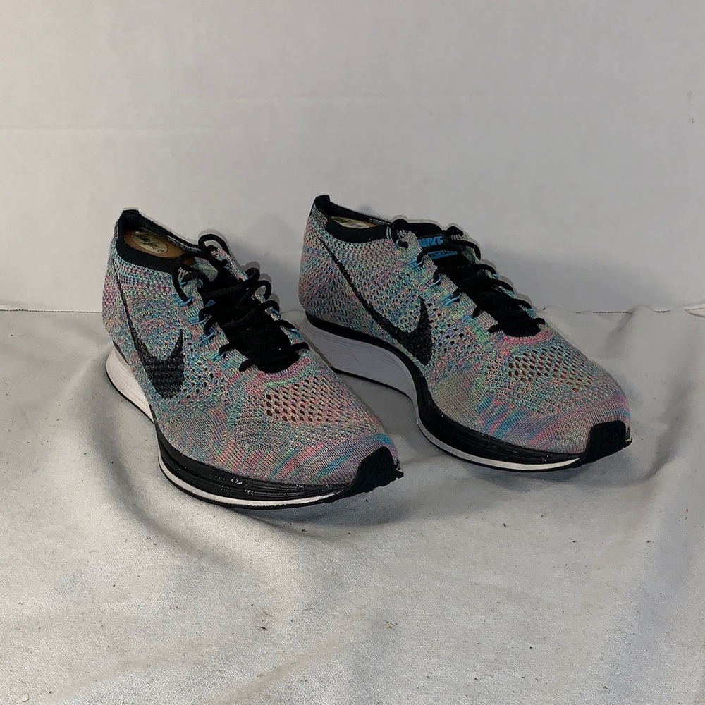 Nike Women’s Flyknit Racer ‘Multi-Color 2.0 Running Shoes with Black Swoosh